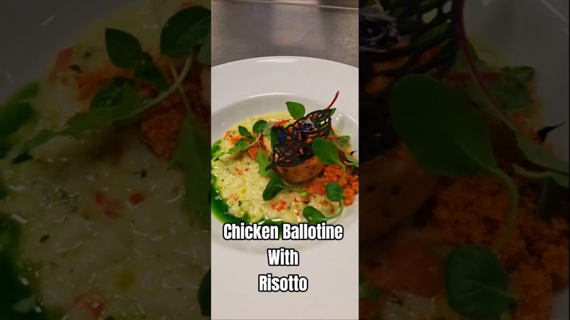 Next-Level Chicken Ballotine | Sun-Dried Tomato & Mozzarella filling, Risotto  POV plating #shorts Next-Level Chicken Ballotine | Sun-Dried Tomato & Mozzarella filling, Risotto  POV plating #shorts