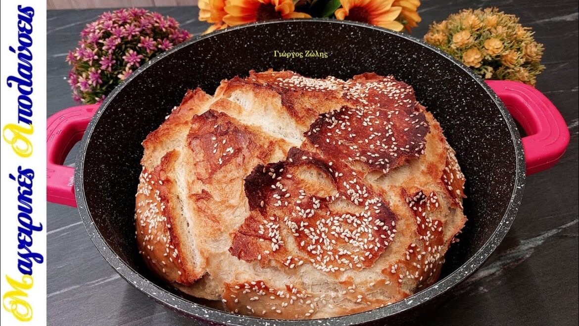 Ψωμί χωρίς ζύμωμα σε Κατσαρόλα! Με 4 Υλικά μόνο! Ανακατεύουμε και ψήνουμε χωρίς να περιμένουμε πολύ. Ψωμί χωρίς ζύμωμα σε Κατσαρόλα! Με 4 Υλικά μόνο! Ανακατεύουμε και ψήνουμε χωρίς να περιμένουμε πολύ.