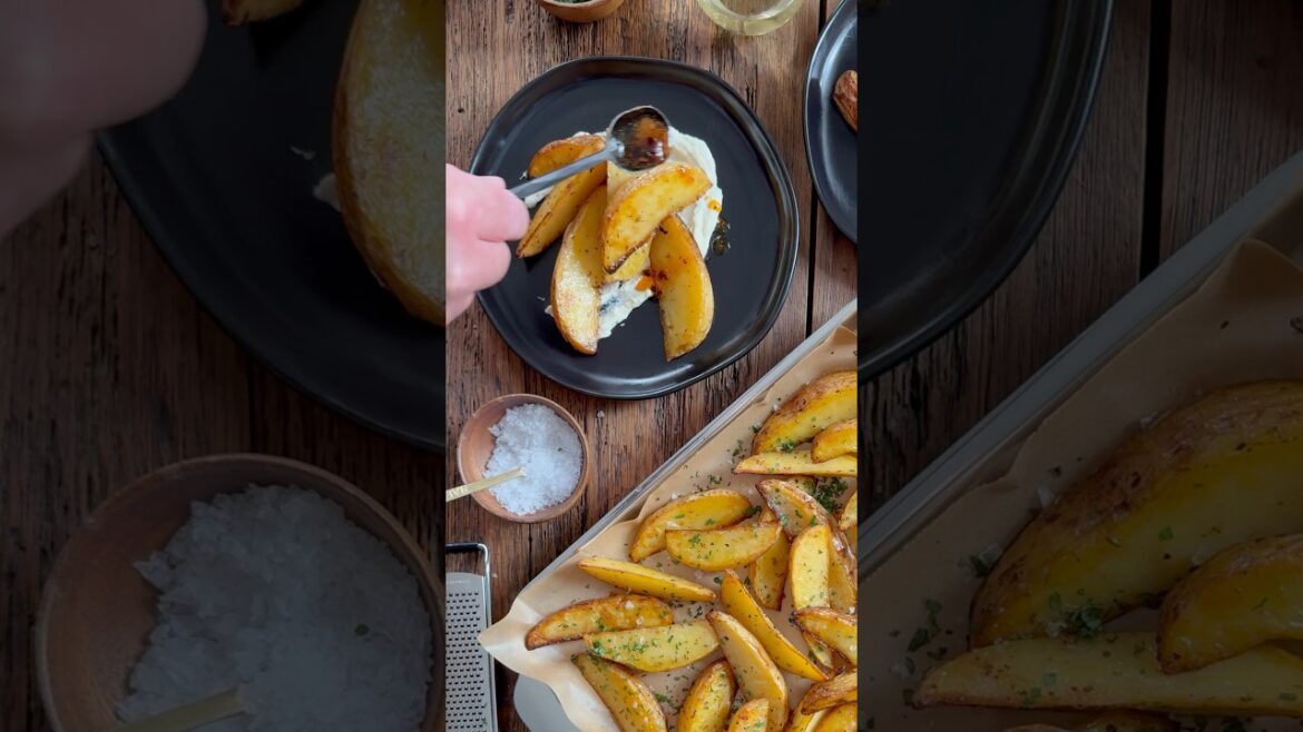 Greek-Style Lemon Potato Wedges with Whipped Feta Greek-Style Lemon Potato Wedges with Whipped Feta