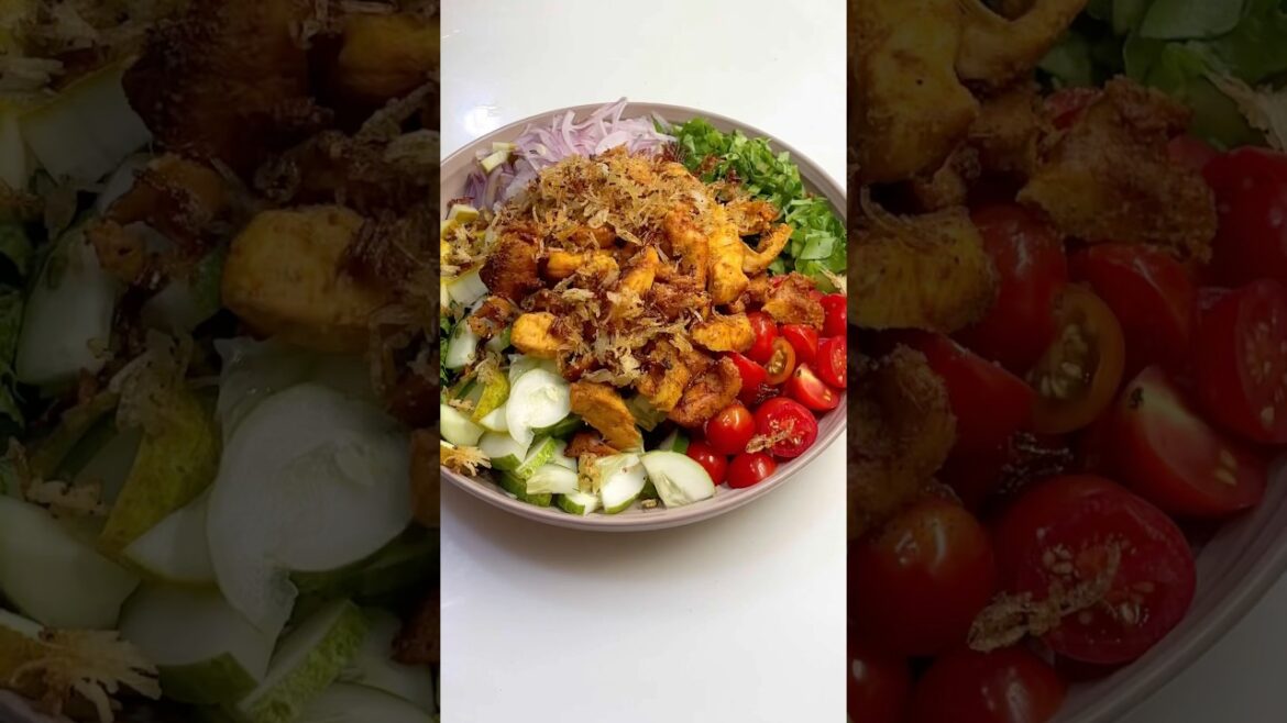 Chicken shawarma crispy rice salad ||#asmr #food #recipe #shorts