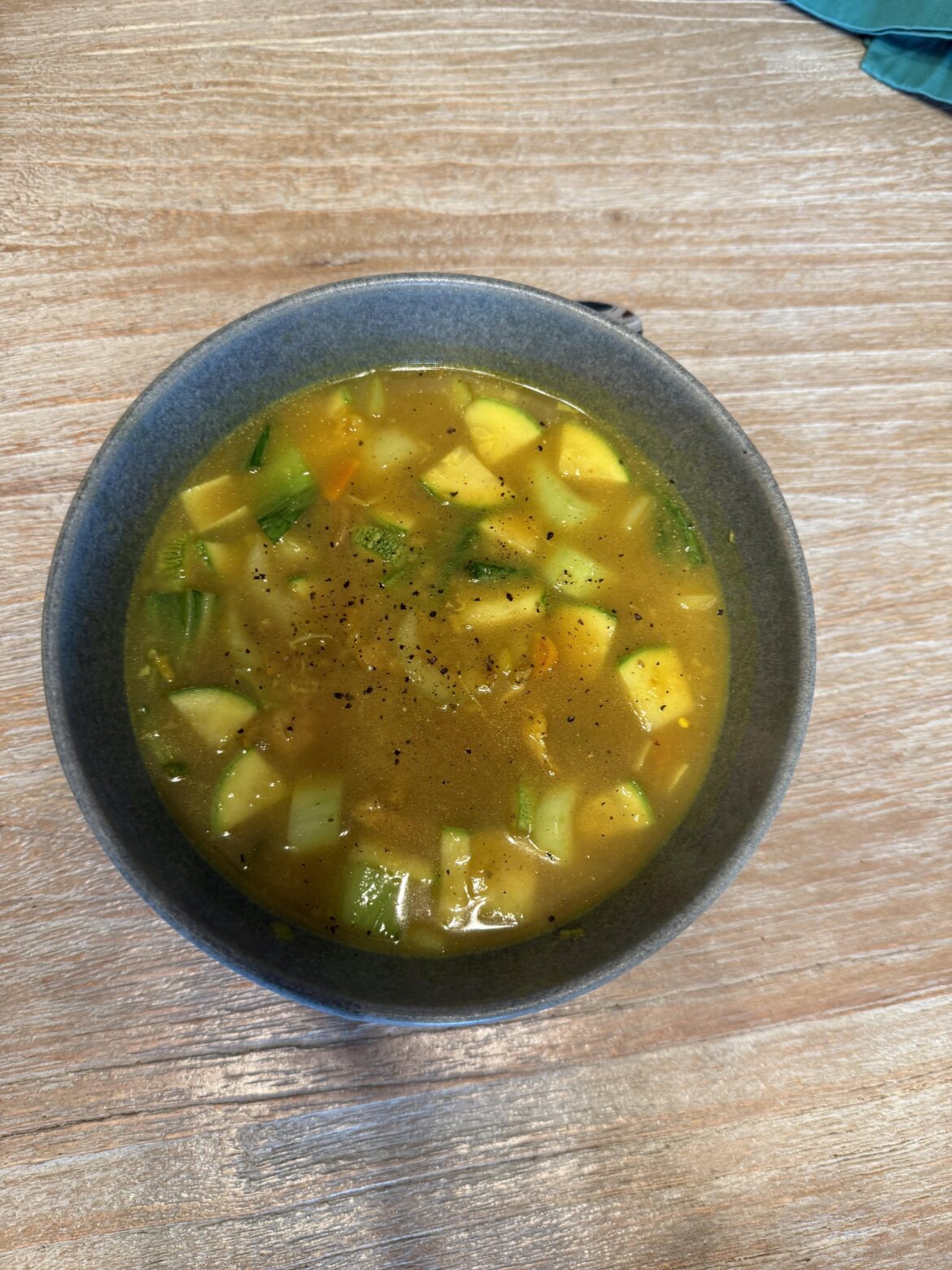 Recipe: Ginger, chicken, rice soup with zucchini