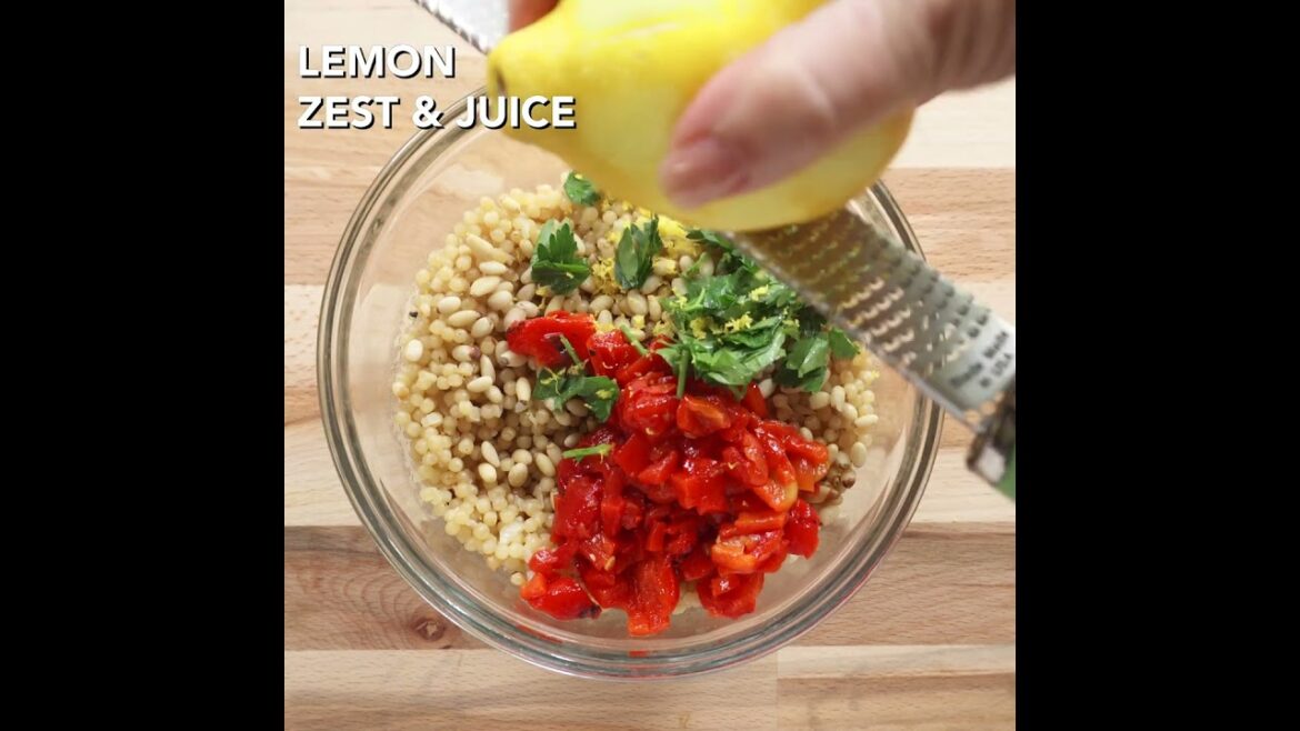Israeli Couscous Salad with Red Peppers