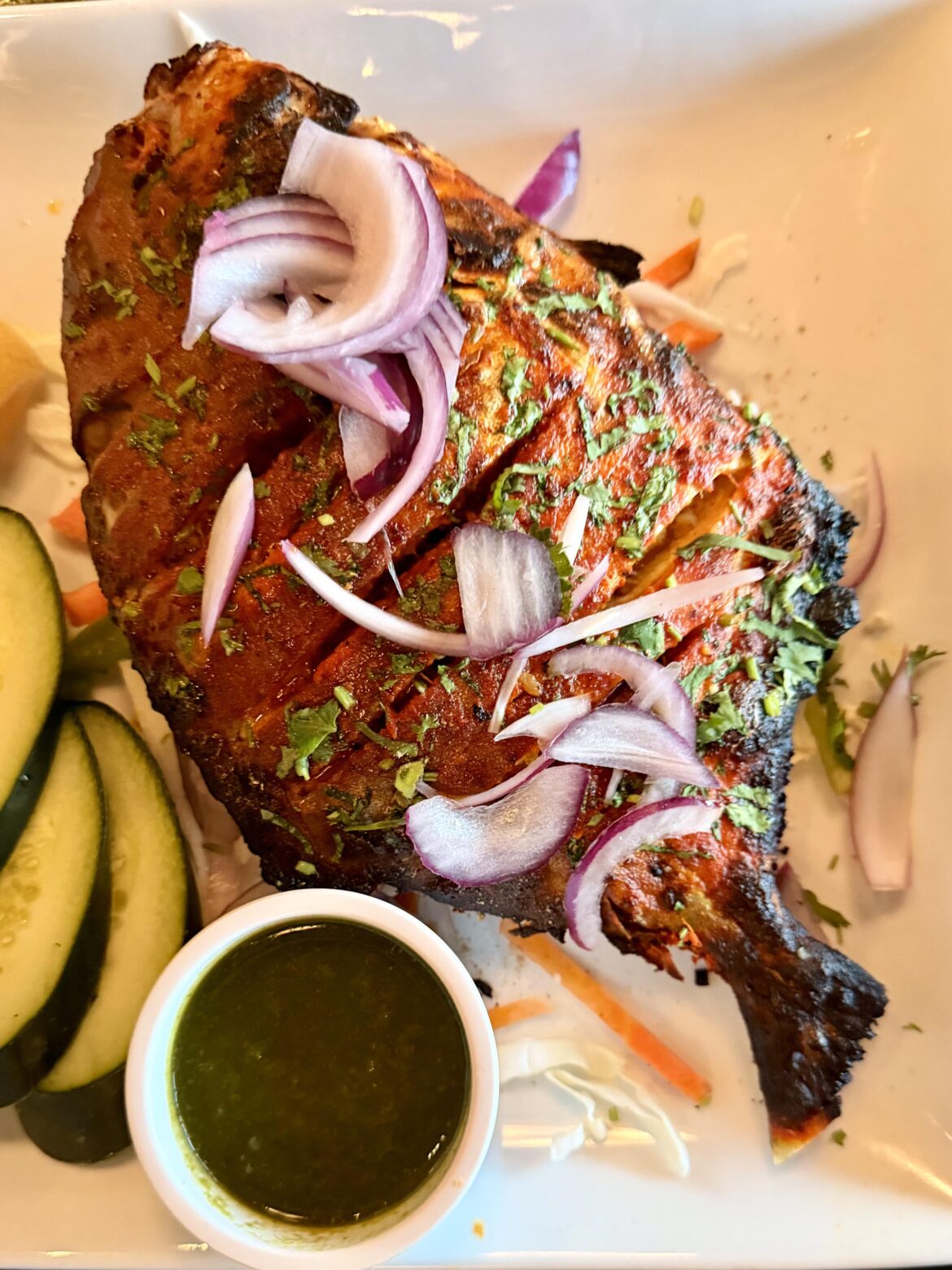 Fried Spiced Pomfret at Saffron