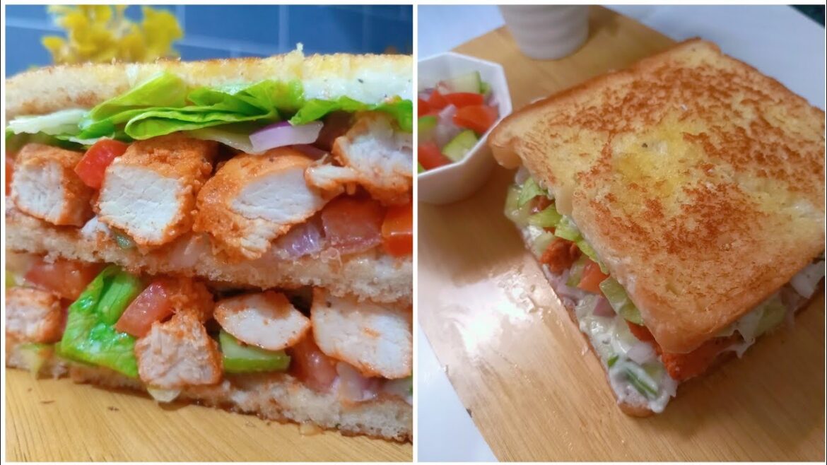 Healthy Tasty Chicken Sandwich Recipe | Healthy Breakfast Recipe | Tasty Chicken Snacks