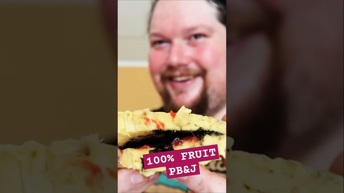 We made a Peanut Butter & Jelly Sandwich with ONLY FRUIT