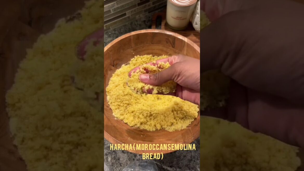 how to make a delicious and easy harcha (Moroccan Semolina Bread) #fyp #foodie #suhoor #cooking