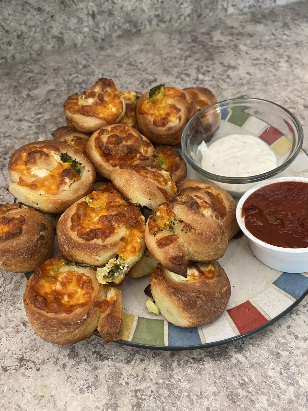 Broccoli cheddar pinwheels