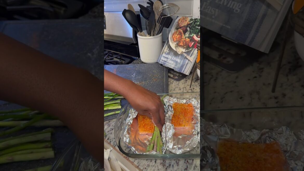 Salmon, jasmine rice & asparagus Salmon, jasmine rice & asparagus