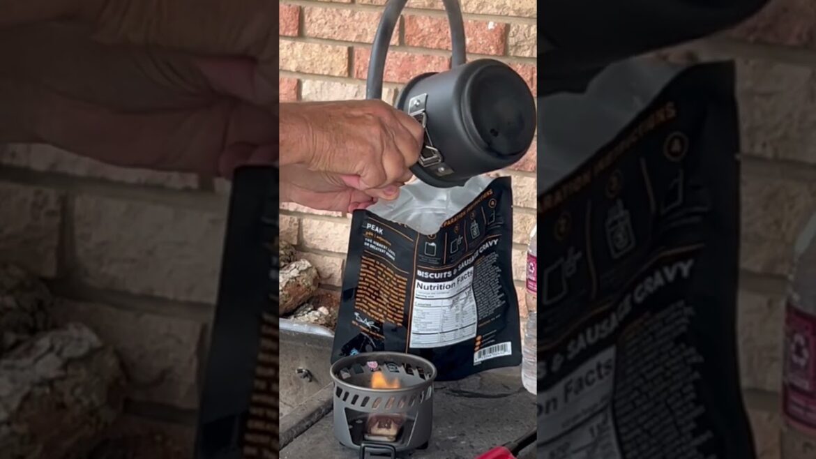 Breakfast! Peak Refuel Biscuits Sausage and Gravy using the Esbit Silid Fuel Stove!