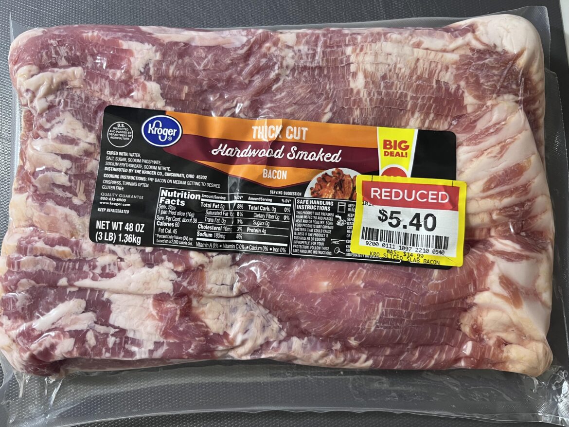 Bacon marked down 65% 🤩