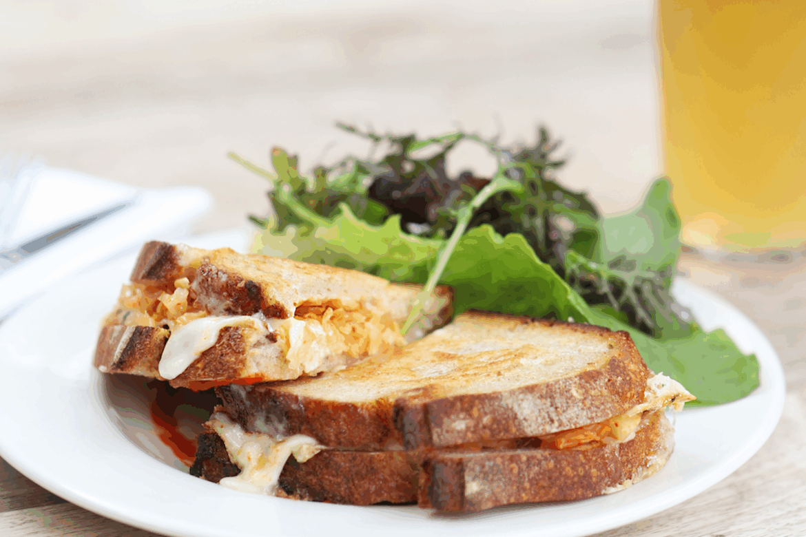 The ultimate kimchi and taleggio cheese toastie for…