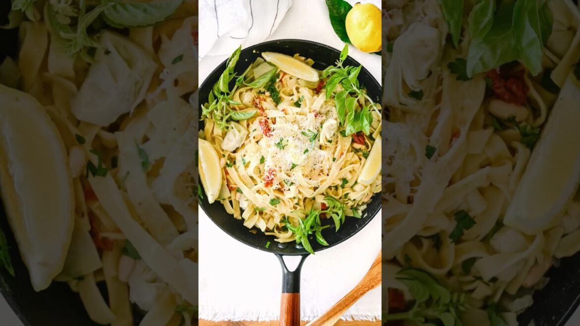 Lemon and Artichoke Fettuccine (vegetarian) #veganrecipes #lemonfettuccine #pasta #healthyrecipes Lemon and Artichoke Fettuccine (vegetarian) #veganrecipes #lemonfettuccine #pasta #healthyrecipes