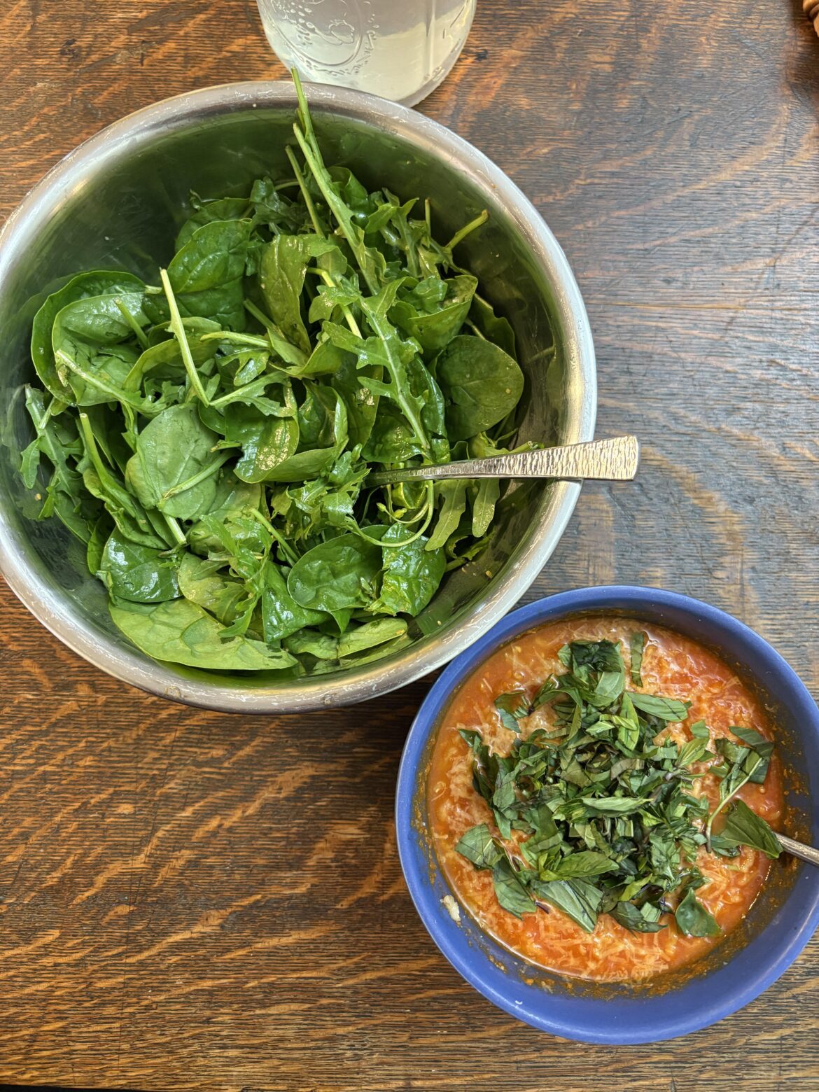 Soup and salad for lunch today