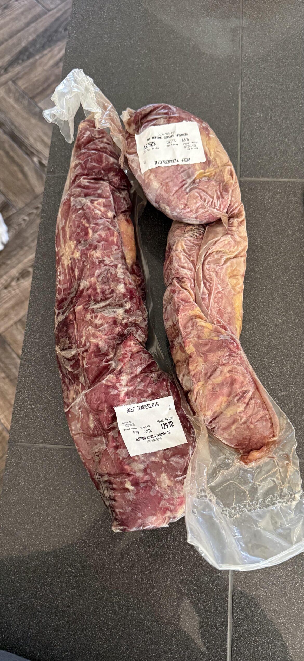 Got 2 beef tenderloins for under $30 a piece