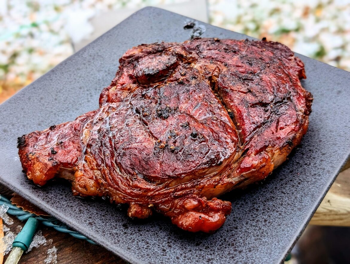 Canadian Thanksgiving ribeye I smoked and grilled last week