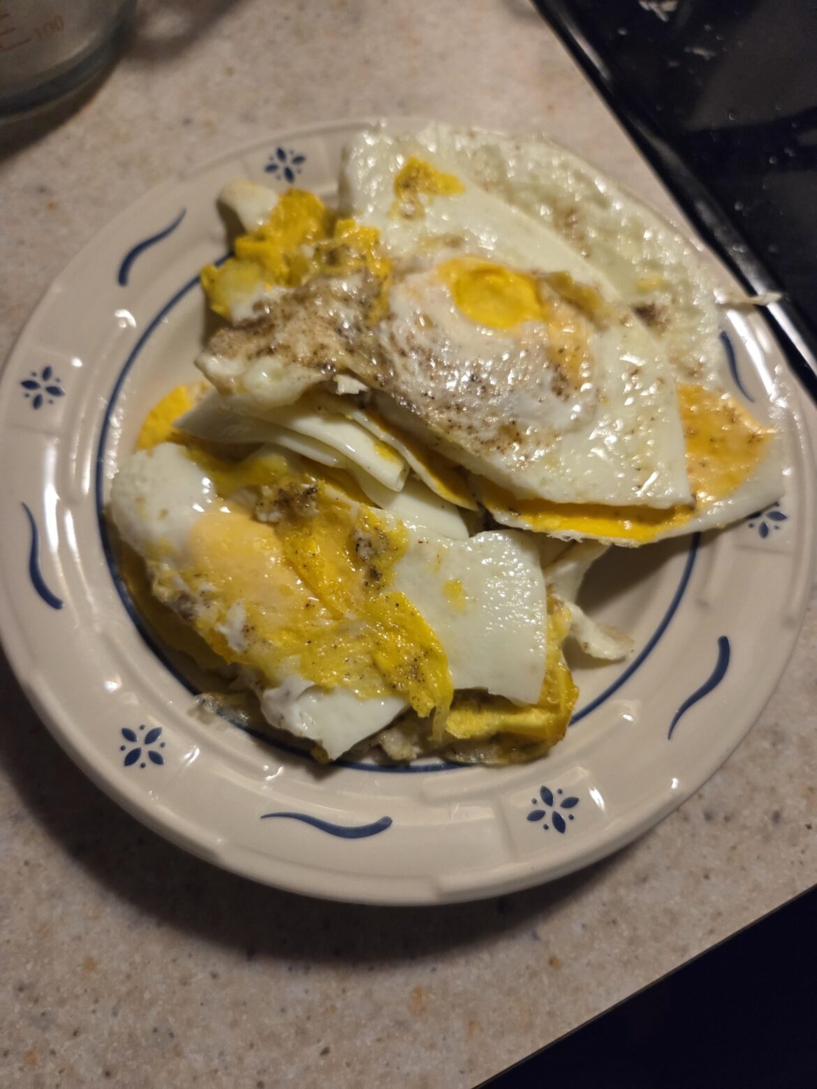 Some drunk fried egg shittery