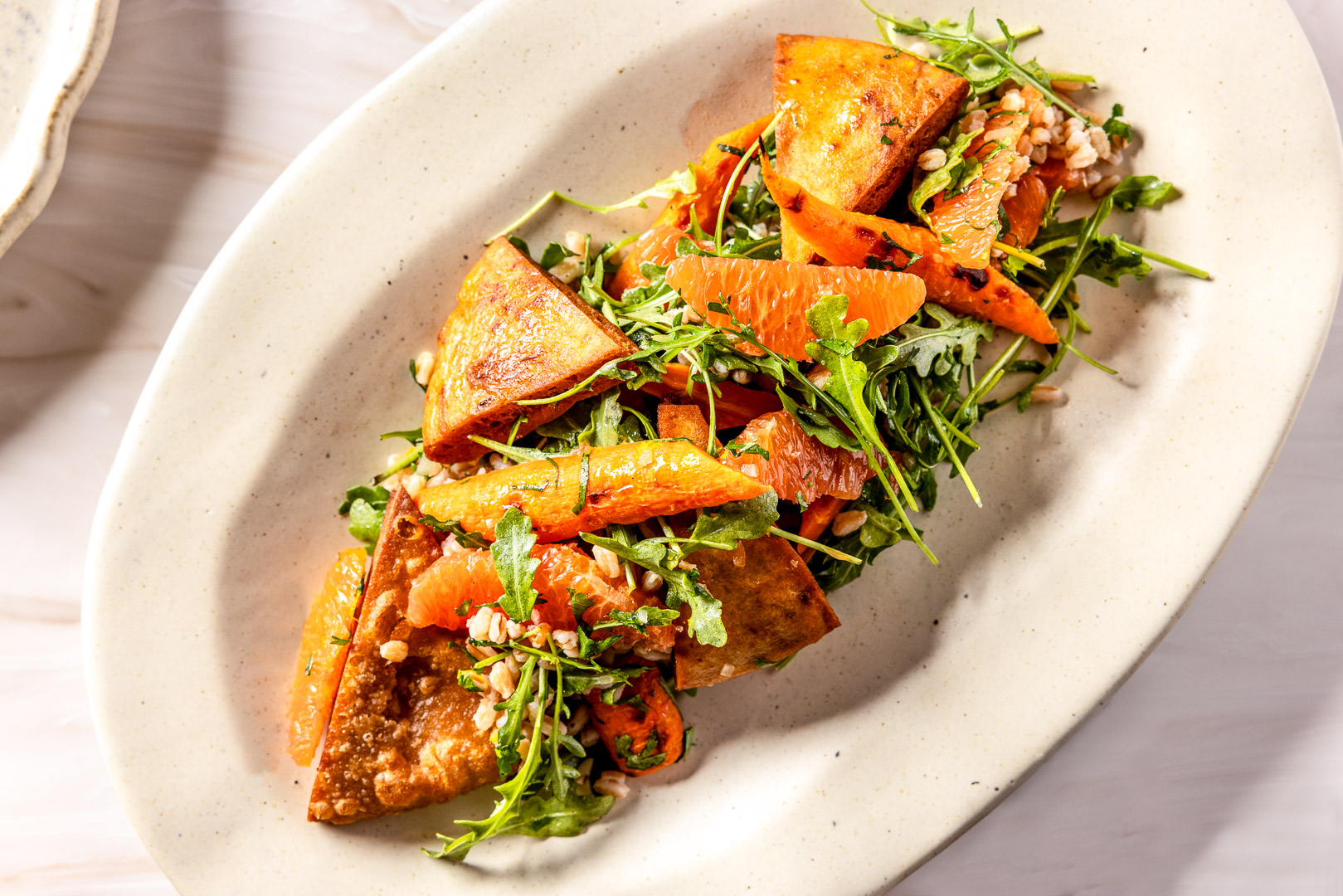 Food and interior photos of Mediterranean restaurant Alora in San Francisco.