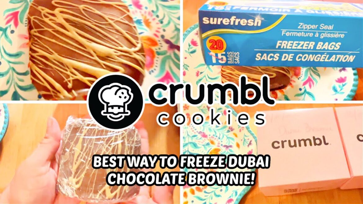 HOW I FREEZE & STORE AWAY MY CRUMBLE DUBAI CHOCOLATE BROWNIE! FREEZE NOW AND ENJOY LATER!