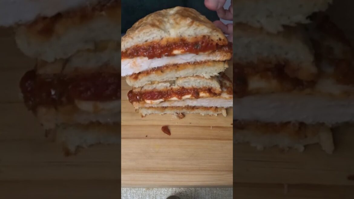 Chicken Parmesan sandwich #sandwich #chicken #parmesan #shorts #simplecooking