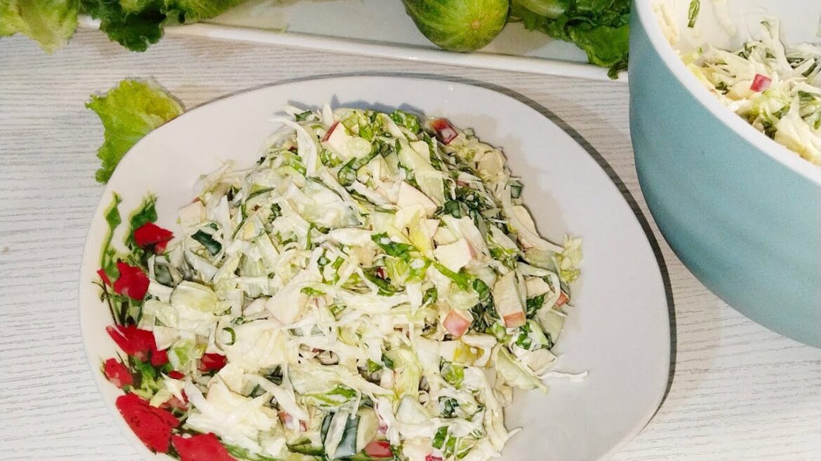 4 Ingredients Salad Recipe | How To Make Cucumber Cabbage Apple And Lettuce Salad For Healthy Life 4 Ingredients Salad Recipe | How To Make Cucumber Cabbage Apple And Lettuce Salad For Healthy Life