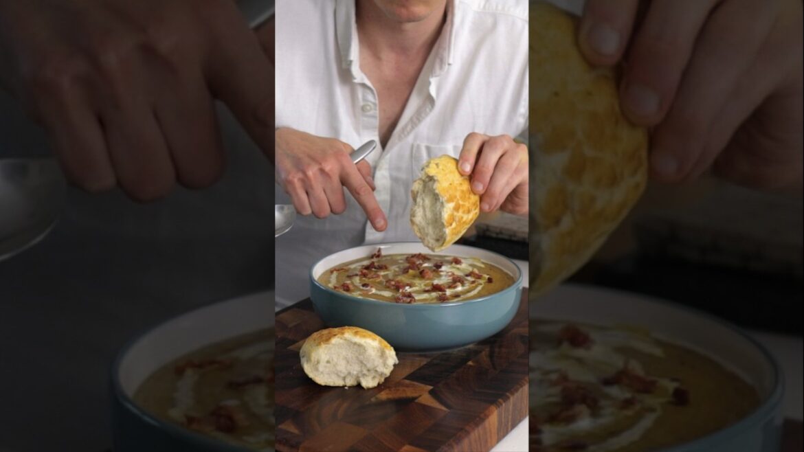 My NEW Leek & potato Soup with Bacon is EPIC #shorts My NEW Leek & potato Soup with Bacon is EPIC #shorts