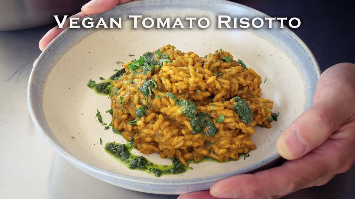 Vegan Tomato Risotto with Miso & Basil | Cozy ASMR Cooking Vegan Tomato Risotto with Miso & Basil | Cozy ASMR Cooking