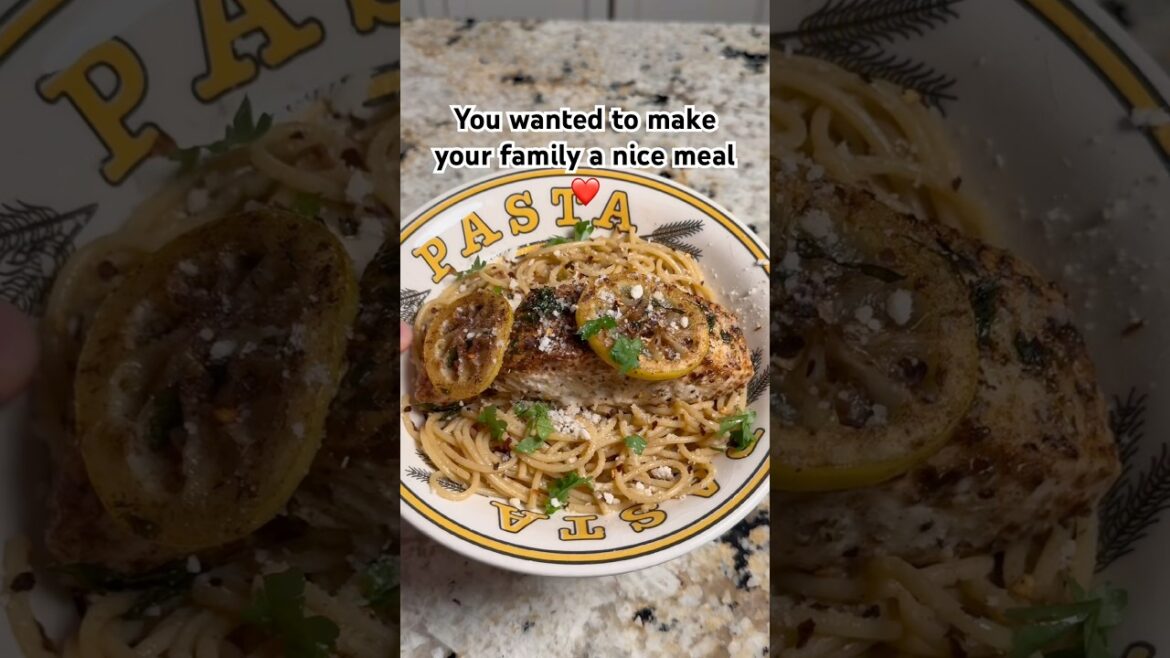 Brown Butter Halibut Spaghetti #shorts #youtube #cooking