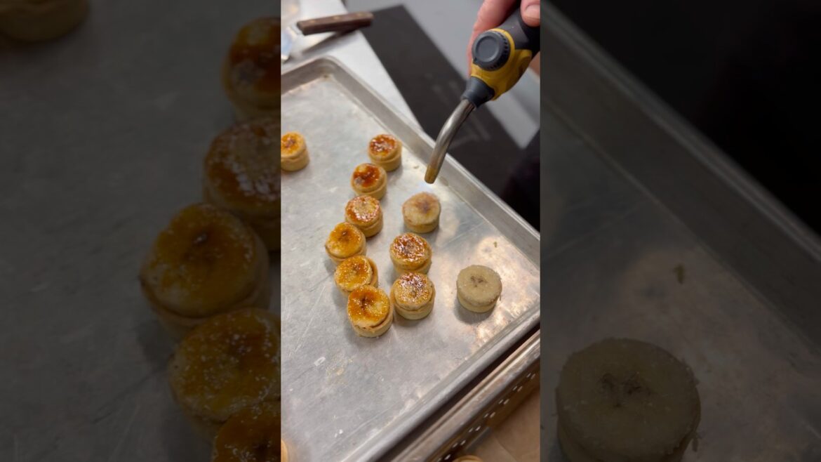 Mini Banana & Custard Crème Brûlées —Melons Catering & Events! Green Room at The War Memorial in SF!