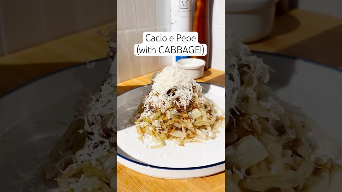 Cabbage Cacio e Pepe (Cabbage Recipe!) #cacioepepe #cabbage #shorts