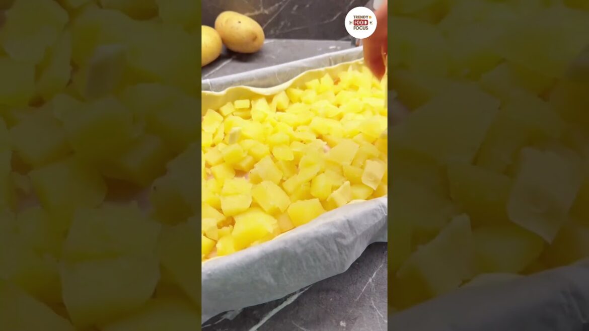 Golden Potato & Ham Tart#shortsfeed #shortsvideo #food