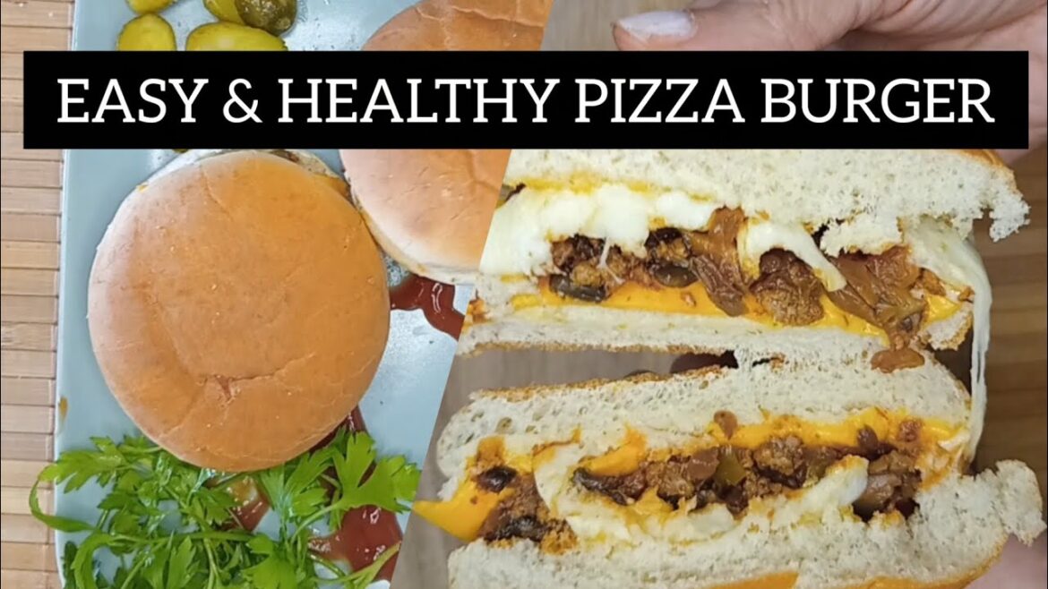 DELICIOUS  Pizza Burger Recipe  | Low Oil & Quick Recipe (Cheesy Stuffed Ground Beef Burger)
