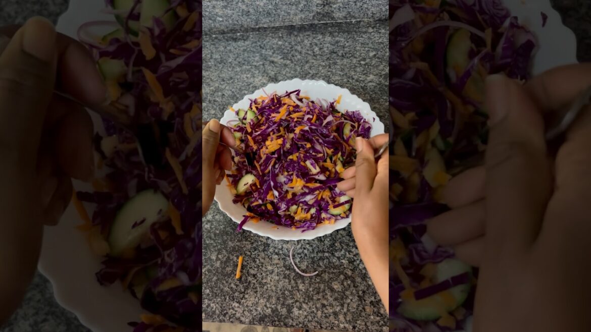Red Cabbage and Carrot salad #salad #shorts