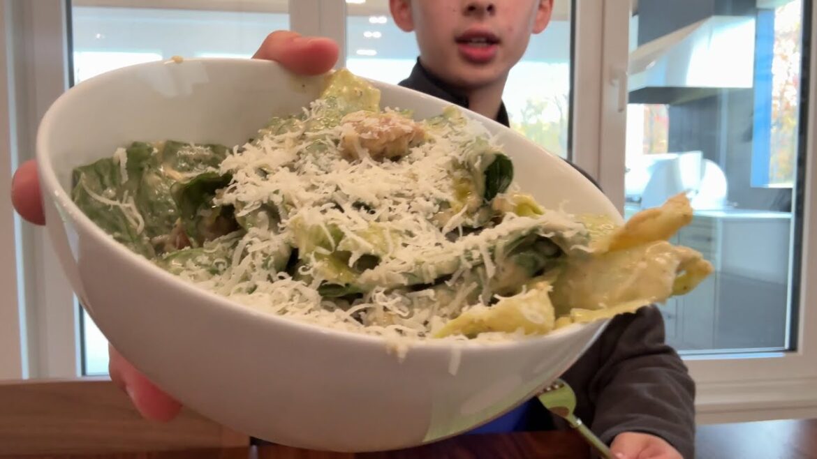 Making Cesar salad from scratch + recipe #food #cesarsalad #salad #youtube
