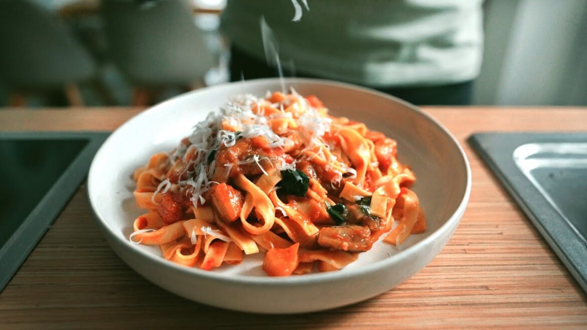 Pasta with Roasted Eggplant.