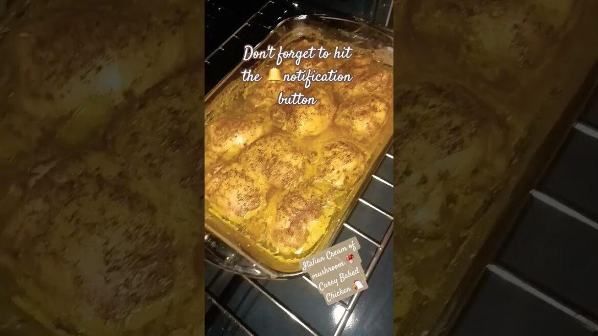 Italian Cream of mushroom Curry Baked Chicken #Curry #food #chefboyarneal #baked #brotherneal