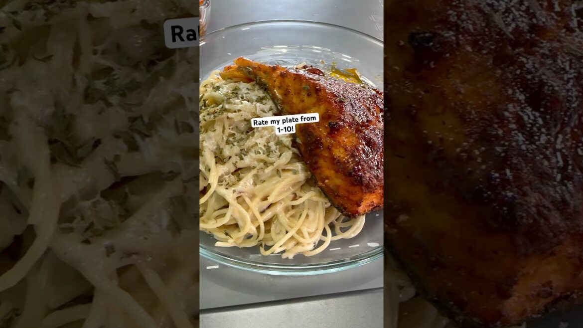 Homemade Cacio e Pepe Pasta with honey, glazed salmon!