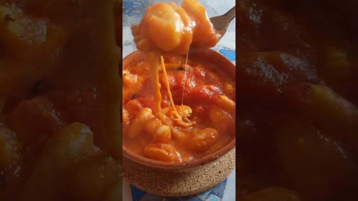 Ricetta: Gnocchi Filanti alla Sorrentina #shorts #perte #cucinafacile #gnocchi#gnocchiallasorrentina