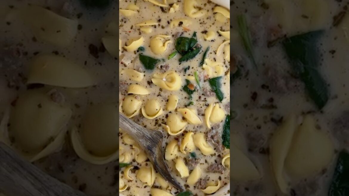 Sausage Tortellini Soup- #souprecipe #tortellini #easyrecipe #cooking #pasta #recipe