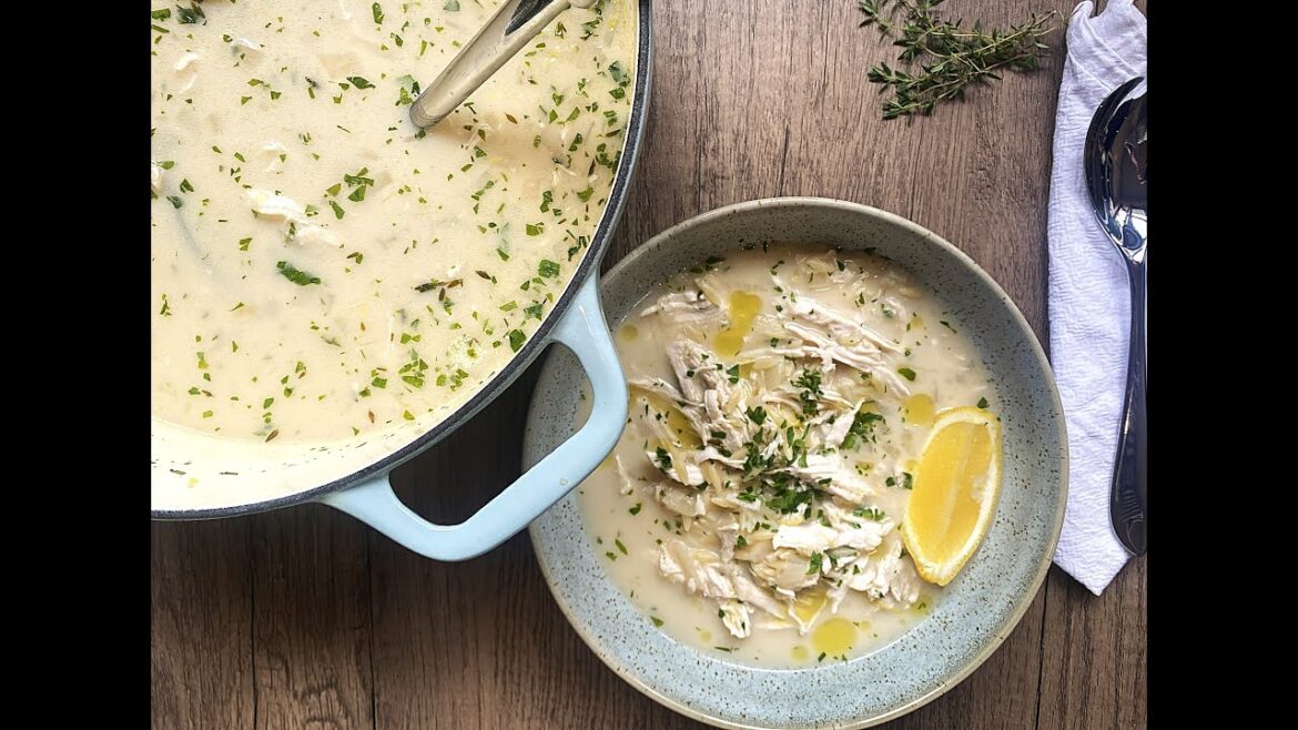 LEMON CHICKEN AND ORZO SOUP (AVGOLEMONO) LEMON CHICKEN AND ORZO SOUP (AVGOLEMONO)