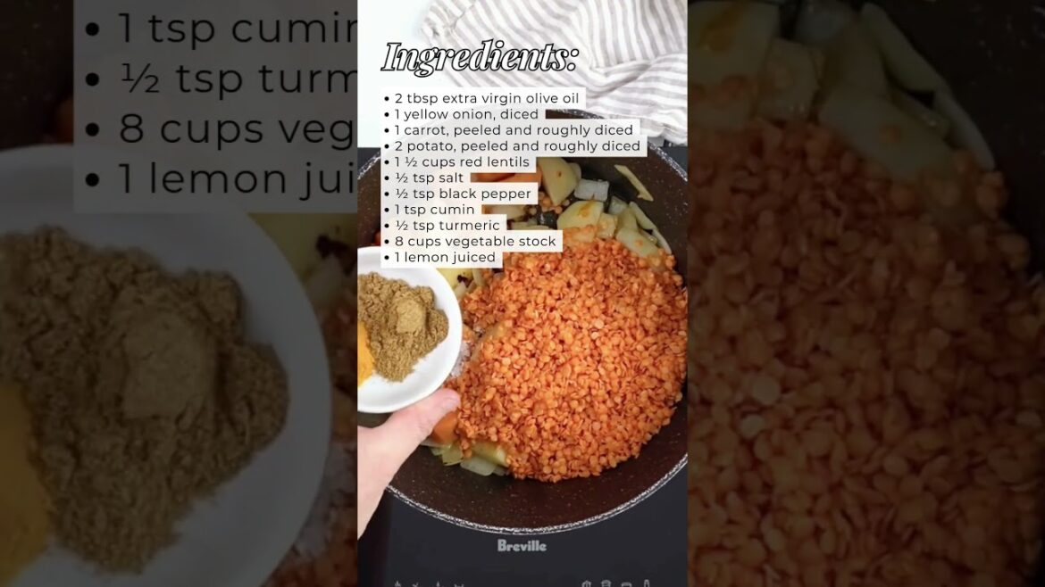 Rich and Spicy Lebanese Lentil Soup Recipe! #shorts