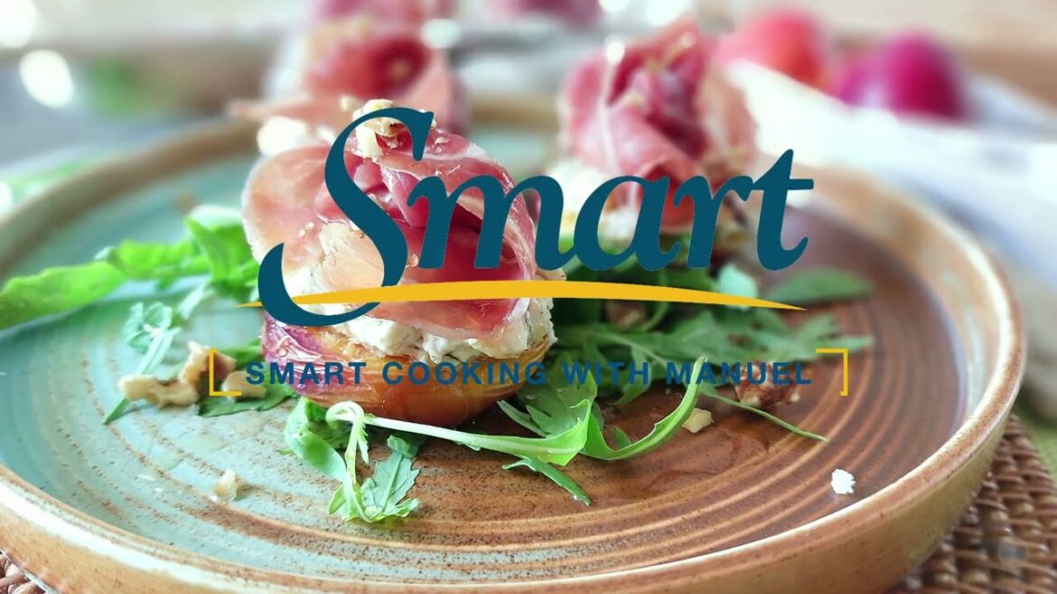 Grilled stuffed peaches with goat cheese and prosciutto