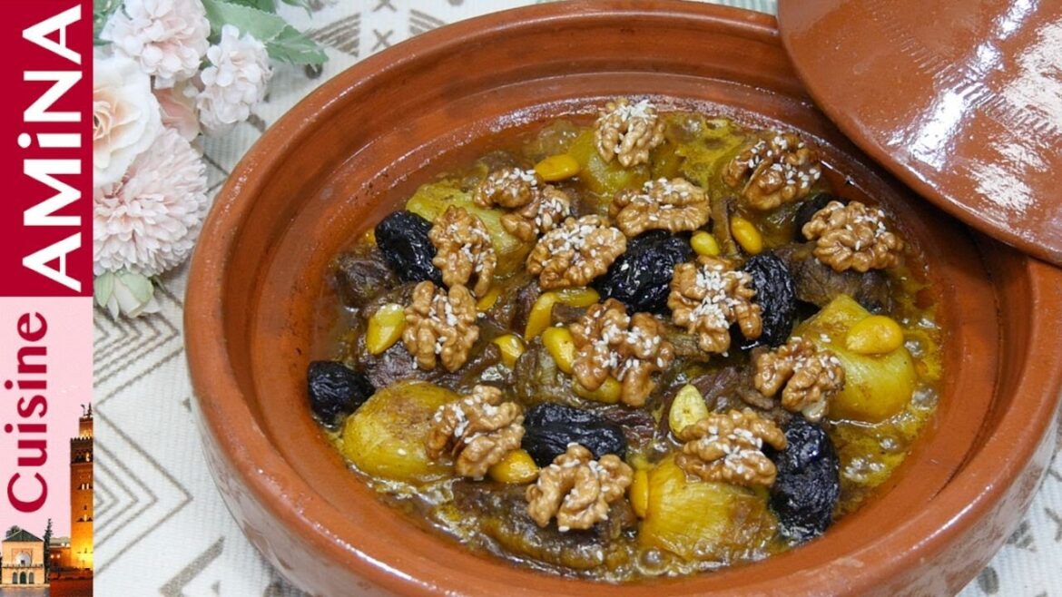 من المطبخ المغربي التقليدي طاجين قمامة باللحم مع كركاع معسل بنين ا ولذيييييذ