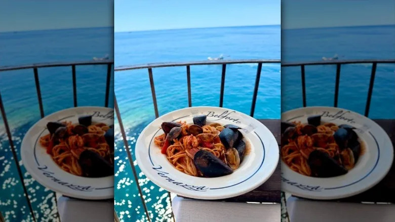 Mediterranean seafood at Ristorante Belforte in Vernazza, Cinque Terre, Italy.