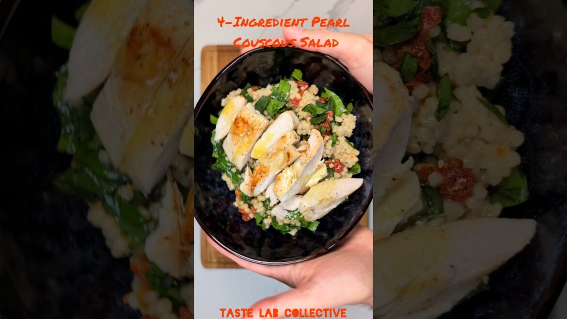 Pearl Couscous Salad #tastelabcollective #recipe #easyrecipe #couscous #highprotein #healthyfood