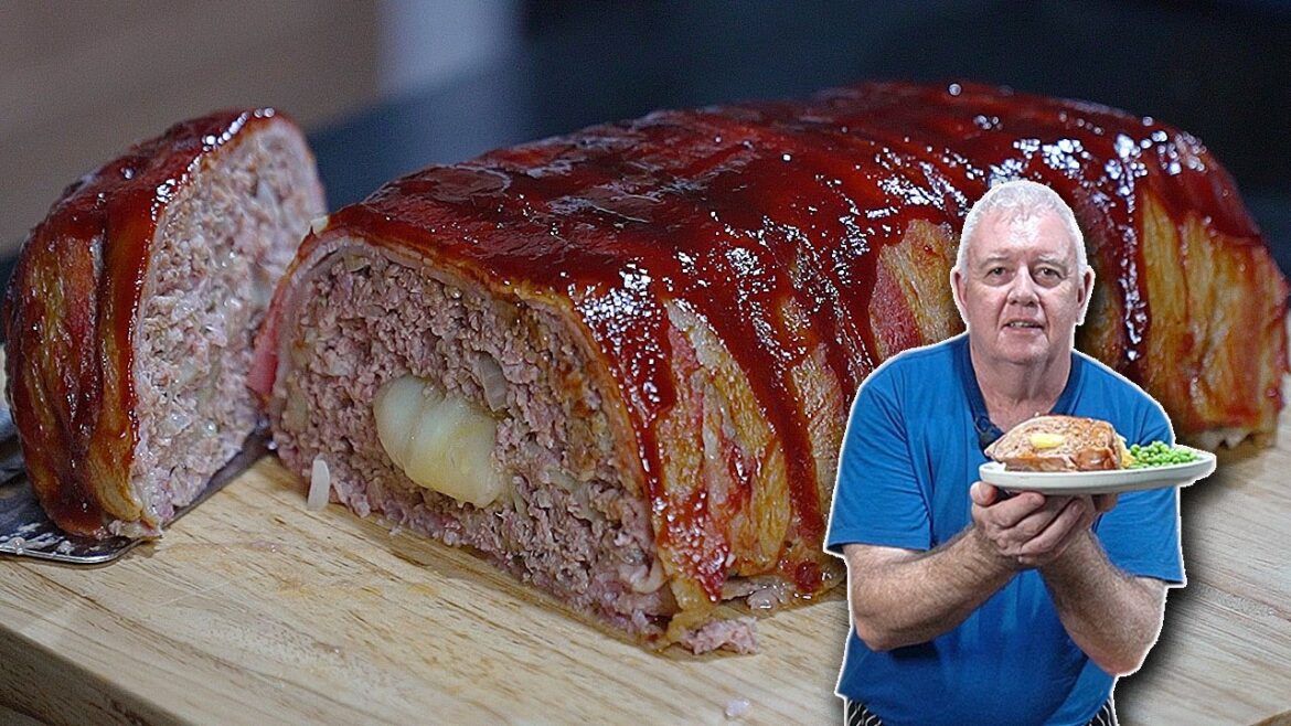 The Best Ever Bacon-Wrapped Meatloaf — Oozing with Cheese!