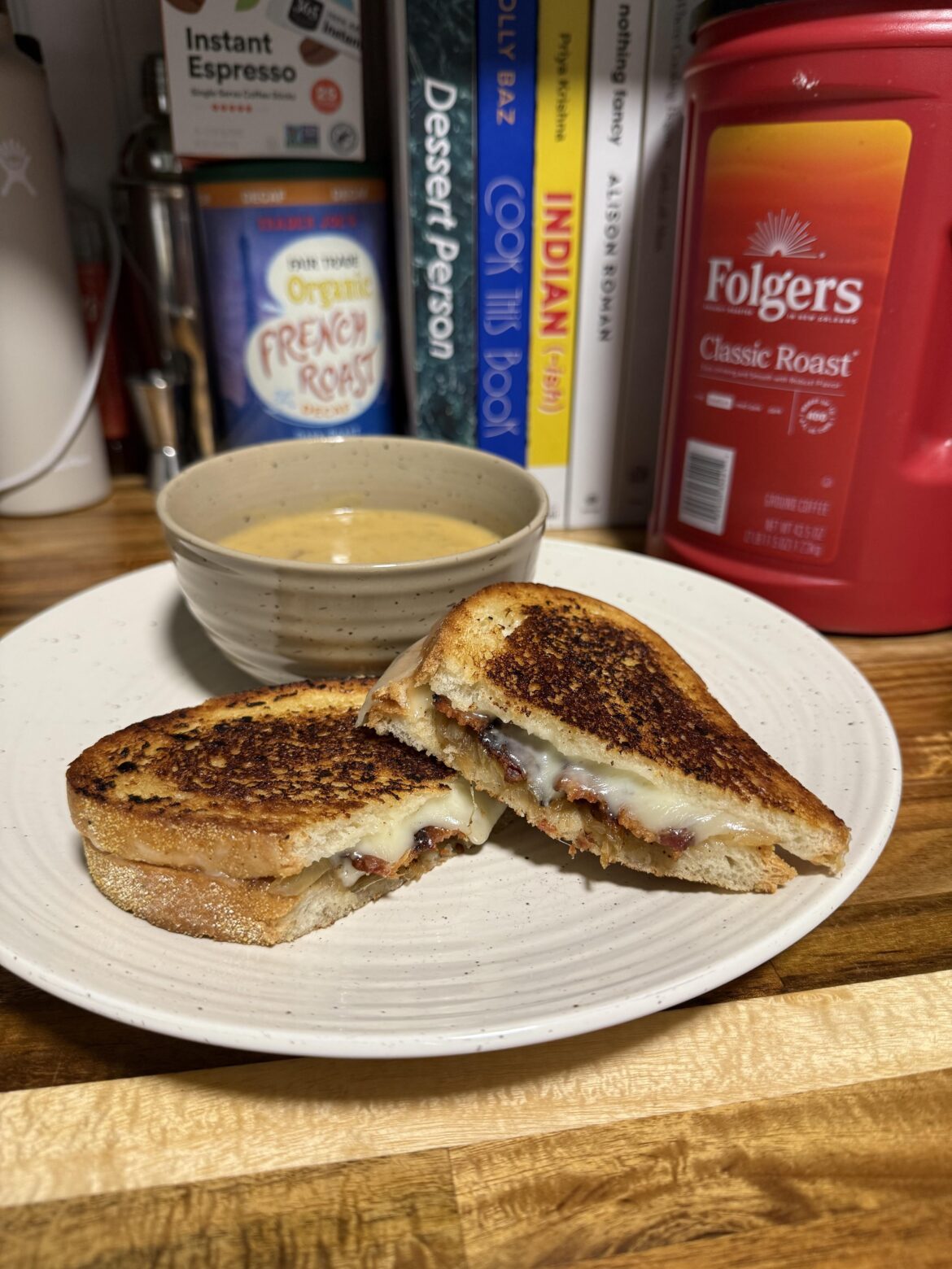 french onion grilled cheese with gouda