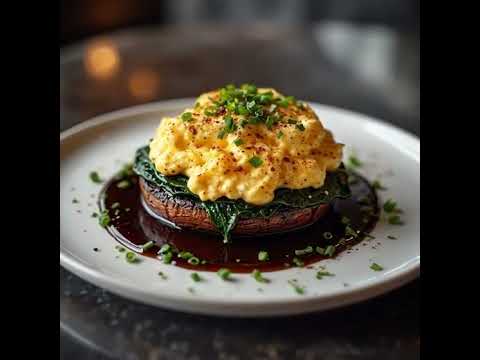 Portobello Mushroom Topped with Mashed Potatoes & Spinach Portobello Mushroom Topped with Mashed Potatoes & Spinach
