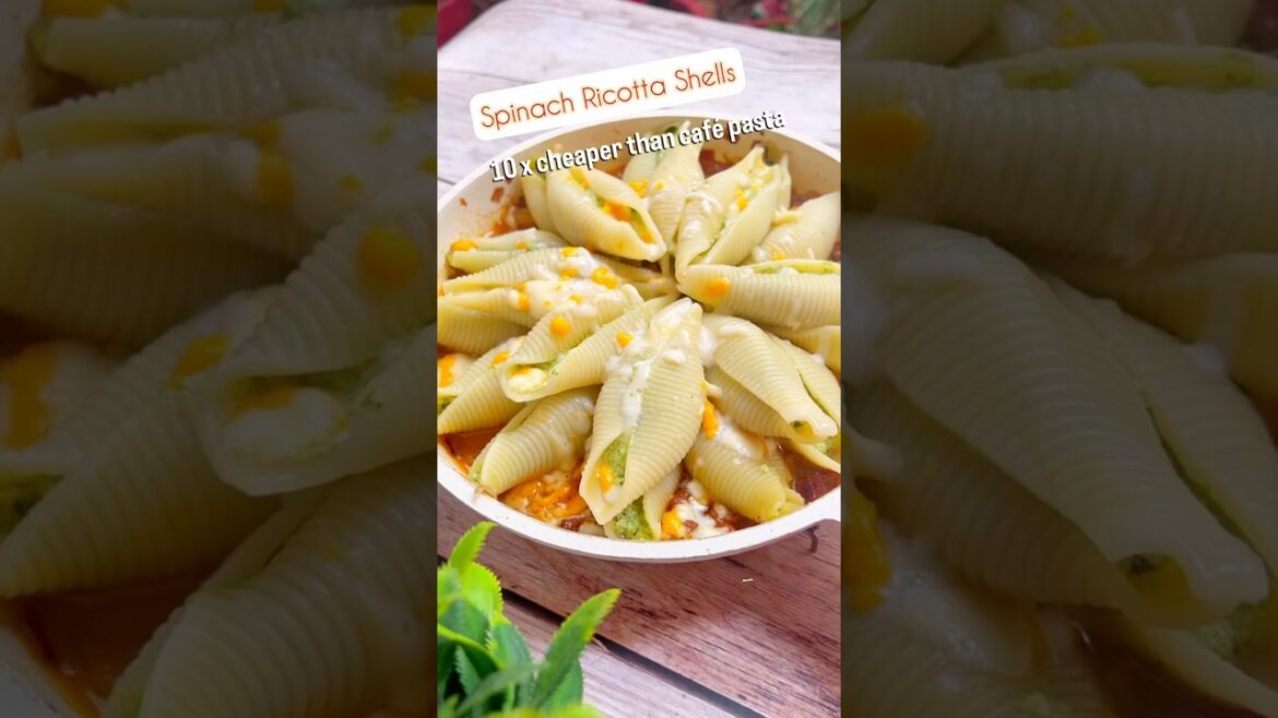 Spinach ricotta shells | stuffed pasta shells #shorts #italianfood