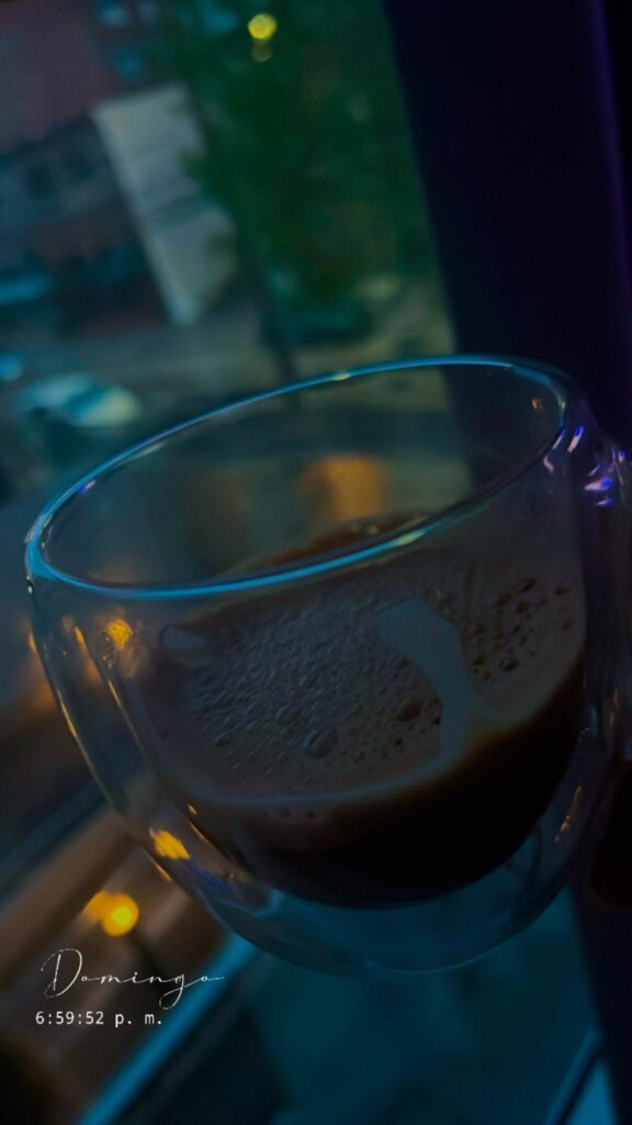 Enjoying a delicious coffee