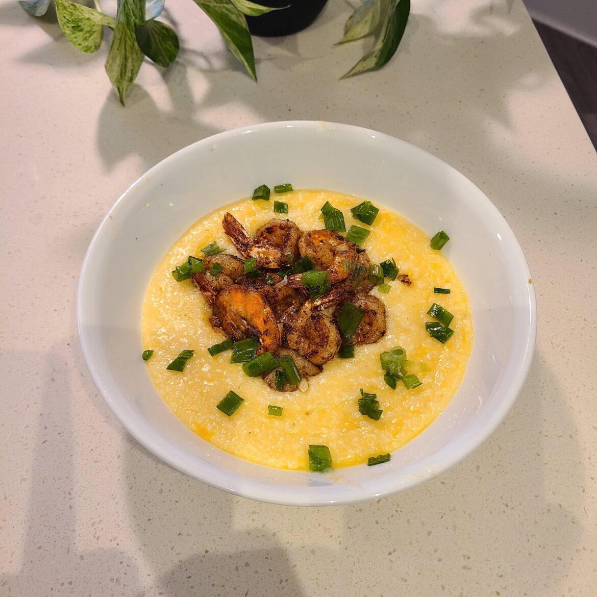 Bbq shrimp and cheese grits
